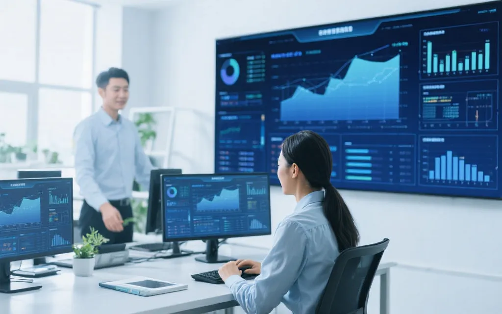 数据分析师在监控平台交易数据